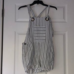Striped romper/overalls